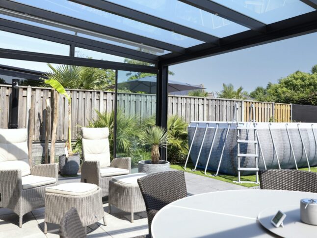 Canopy with glass roof